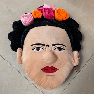 New/Tag Frida Karli Stuffed Portrait Plush Pillow Unemployed Philosophers Guild